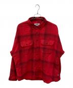 PALACEパレス）の古着「BRUSHED FLANNEL DROP SHOULDER SHIRT」｜レッド