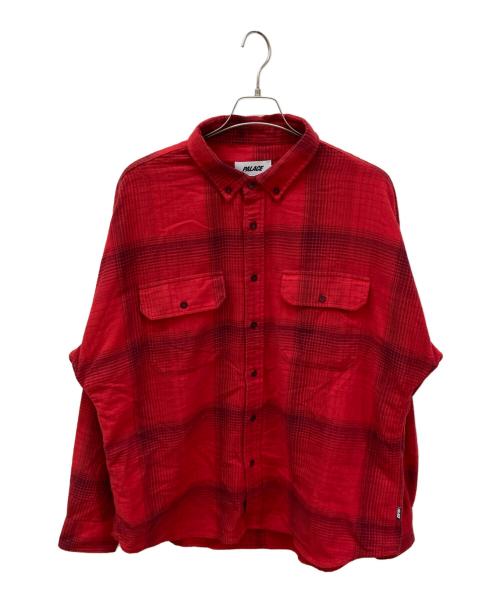 PALACE（パレス）PALACE (パレス) BRUSHED FLANNEL DROP SHOULDER SHIRT レッド サイズ:XLの古着・服飾アイテム