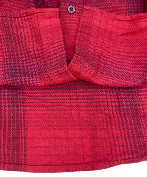 PALACE（パレス）PALACE (パレス) BRUSHED FLANNEL DROP SHOULDER SHIRT レッド サイズ:XLの古着・服飾アイテム
