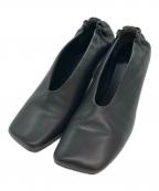 CITYシティ）の古着「フレアヒールシャーリングパンプス」｜ブラック