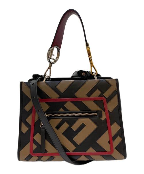 FENDI（フェンディ）FENDI (フェンディ) 2WAYショルダーバッグ ブラック×ブラウン サイズ:-の古着・服飾アイテム