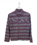 Patagoniaパタゴニア）の古着「オーガニックコットンフランネルシャツ」｜グレー×パープル