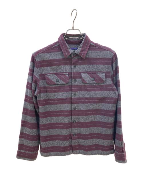 Patagonia（パタゴニア）Patagonia (パタゴニア) オーガニックコットンフランネルシャツ グレー×パープル サイズ:XSの古着・服飾アイテム