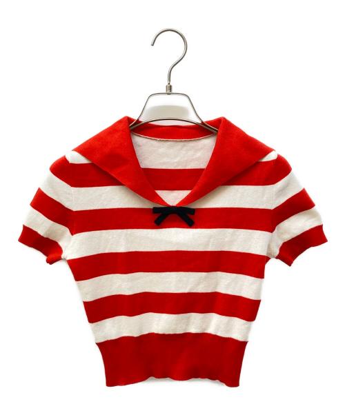 MIU MIU（ミュウミュウ）MIU MIU (ミュウミュウ) 半袖ニット レッド サイズ:Sの古着・服飾アイテム