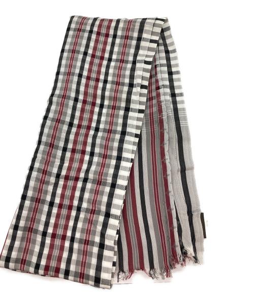 LOUIS VUITTON（ルイ ヴィトン）LOUIS VUITTON (ルイ ヴィトン) マドラスチェックモノグラムストール ホワイト×レッドの古着・服飾アイテム