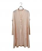 PLEATS PLEASEプリーツプリーズ）の古着「MELLOW PLEATS/プリーツロングカーディガン」｜ピンク