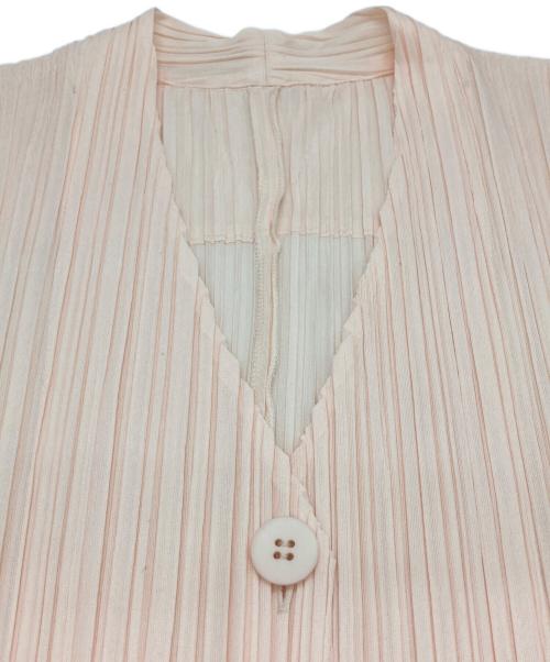 PLEATS PLEASE（プリーツプリーズ）PLEATS PLEASE (プリーツプリーズ) MELLOW PLEATS/プリーツロングカーディガン ピンク サイズ:Lの古着・服飾アイテム