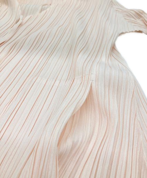 PLEATS PLEASE（プリーツプリーズ）PLEATS PLEASE (プリーツプリーズ) MELLOW PLEATS/プリーツロングカーディガン ピンク サイズ:Lの古着・服飾アイテム