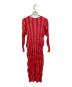 PLEATS PLEASE (プリーツプリーズ) バイカラープリーツワンピース レッド サイズ:M：27000円