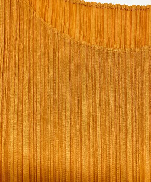 PLEATS PLEASE（プリーツプリーズ）PLEATS PLEASE (プリーツプリーズ) 変形プリーツノースリーブワンピース イエロー サイズ:Lの古着・服飾アイテム