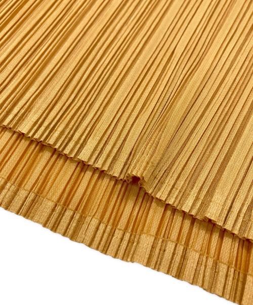 PLEATS PLEASE（プリーツプリーズ）PLEATS PLEASE (プリーツプリーズ) 変形プリーツノースリーブワンピース イエロー サイズ:Lの古着・服飾アイテム