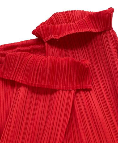 PLEATS PLEASE（プリーツプリーズ）PLEATS PLEASE (プリーツプリーズ) プリーツパンツ レッド サイズ:Sの古着・服飾アイテム