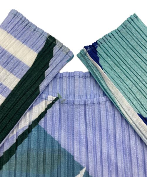 PLEATS PLEASE（プリーツプリーズ）PLEATS PLEASE (プリーツプリーズ) 総柄プリーツワンピース ブルー サイズ:Mの古着・服飾アイテム