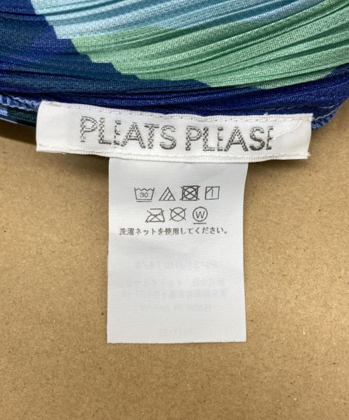 PLEATS PLEASE（プリーツプリーズ）PLEATS PLEASE (プリーツプリーズ) 総柄プリーツワンピース ブルー サイズ:Mの古着・服飾アイテム