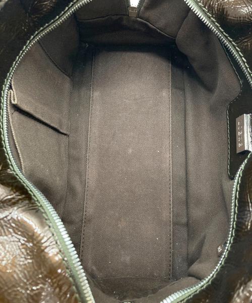 LOEWE（ロエベ）LOEWE (ロエベ) アマソナ36/エナメルハンドバッグ ブラウンの古着・服飾アイテム