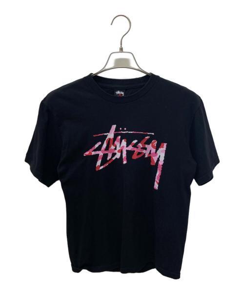 stussy（ステューシー）stussy (ステューシー) A BATHING APE (ア ベイシング エイプ) ABCカモ30周年コラボTシャツ ブラック×ピンク サイズ:Sの古着・服飾アイテム