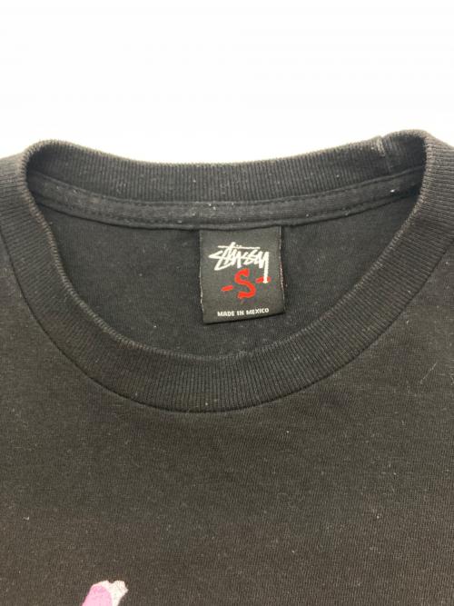 stussy（ステューシー）stussy (ステューシー) A BATHING APE (ア ベイシング エイプ) ABCカモ30周年コラボTシャツ ブラック×ピンク サイズ:Sの古着・服飾アイテム