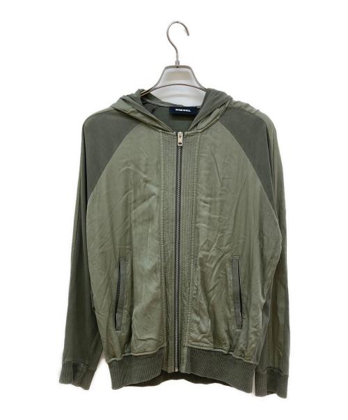 DIESEL（ディーゼル）DIESEL (ディーゼル) ヴィンテージ加工ジップアップジャケット カーキ サイズ:Sの古着・服飾アイテム