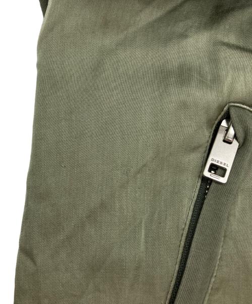 DIESEL（ディーゼル）DIESEL (ディーゼル) ヴィンテージ加工ジップアップジャケット カーキ サイズ:Sの古着・服飾アイテム