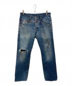 MARITHE+FRANCOIS GIRBAUDマリテフランソワジルボー）の古着「ダメージ加工デニムパンツ」｜インディゴ