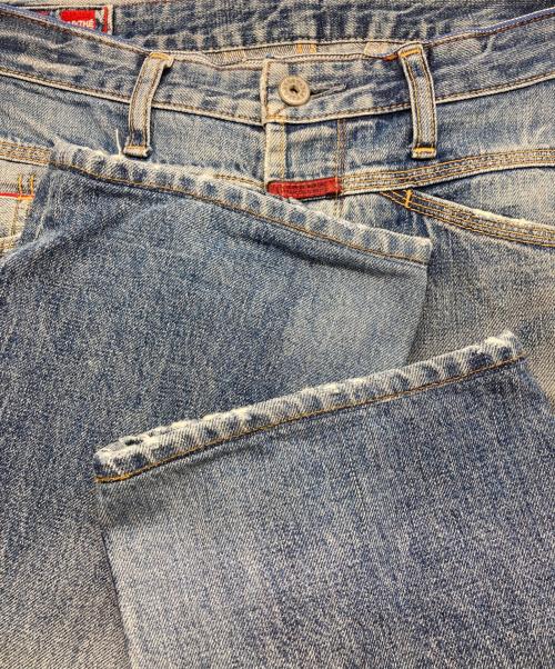 MARITHE+FRANCOIS GIRBAUD（マリテフランソワジルボー）MARITHE+FRANCOIS GIRBAUD (マリテフランソワジルボー) ダメージ加工デニムパンツ インディゴ サイズ:Lの古着・服飾アイテム