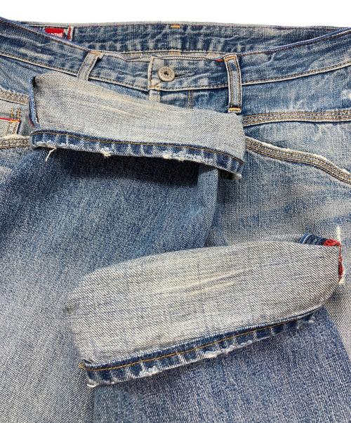 MARITHE+FRANCOIS GIRBAUD（マリテフランソワジルボー）MARITHE+FRANCOIS GIRBAUD (マリテフランソワジルボー) ダメージ加工デニムパンツ インディゴ サイズ:Lの古着・服飾アイテム