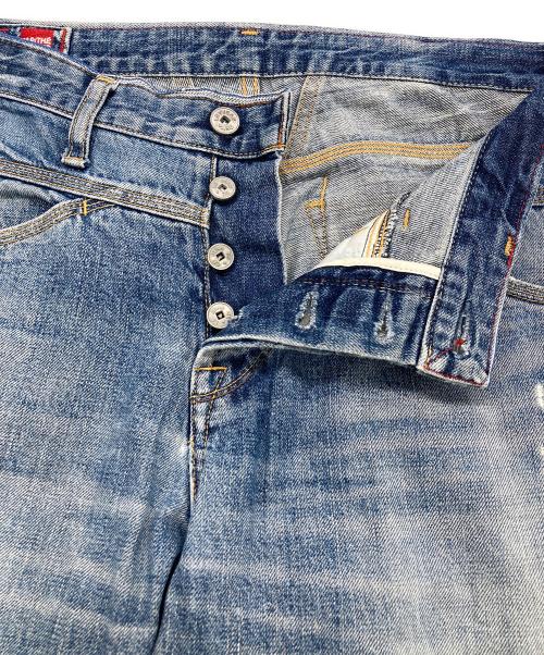 MARITHE+FRANCOIS GIRBAUD（マリテフランソワジルボー）MARITHE+FRANCOIS GIRBAUD (マリテフランソワジルボー) ダメージ加工デニムパンツ インディゴ サイズ:Lの古着・服飾アイテム