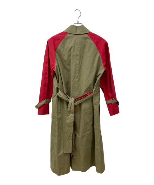 PAUL SMITH（ポールスミス）PAUL SMITH (ポールスミス) バイカラーライナー付トレンチコート レッド×カーキ サイズ:Lの古着・服飾アイテム