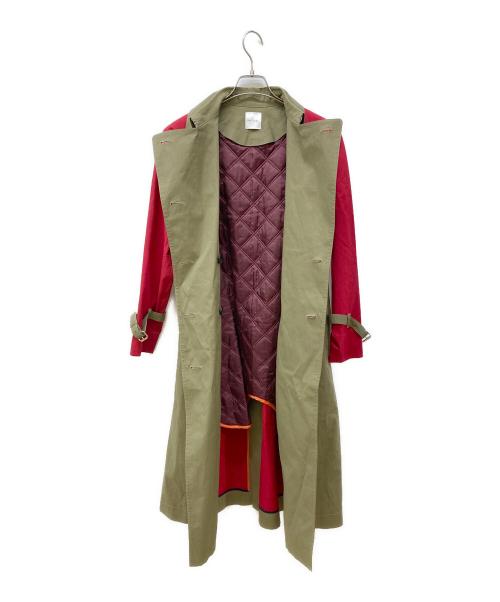 PAUL SMITH（ポールスミス）PAUL SMITH (ポールスミス) バイカラーライナー付トレンチコート レッド×カーキ サイズ:Lの古着・服飾アイテム
