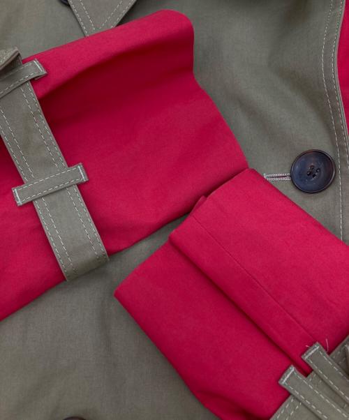 PAUL SMITH（ポールスミス）PAUL SMITH (ポールスミス) バイカラーライナー付トレンチコート レッド×カーキ サイズ:Lの古着・服飾アイテム