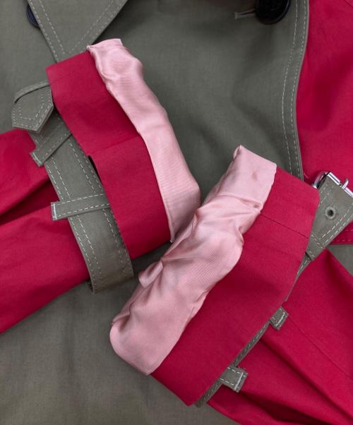 PAUL SMITH（ポールスミス）PAUL SMITH (ポールスミス) バイカラーライナー付トレンチコート レッド×カーキ サイズ:Lの古着・服飾アイテム
