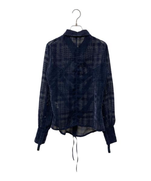 MARITHE+FRANCOIS GIRBAUD（マリテフランソワジルボー）MARITHE+FRANCOIS GIRBAUD (マリテフランソワジルボー) シアーシャツ ネイビー サイズ:Mの古着・服飾アイテム