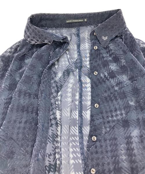 MARITHE+FRANCOIS GIRBAUD（マリテフランソワジルボー）MARITHE+FRANCOIS GIRBAUD (マリテフランソワジルボー) シアーシャツ ネイビー サイズ:Mの古着・服飾アイテム