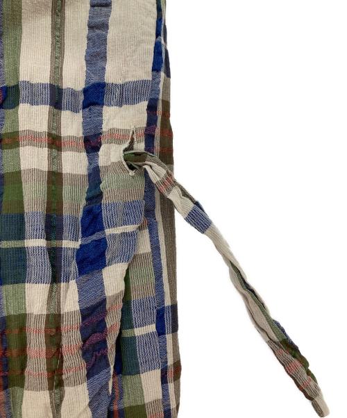 慈雨（ジウ）慈雨 (ジウ) チェック柄パンツ ブラウン サイズ:40の古着・服飾アイテム