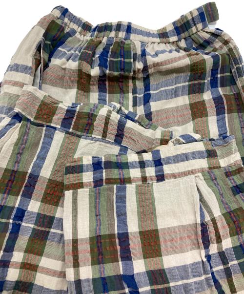 慈雨（ジウ）慈雨 (ジウ) チェック柄パンツ ブラウン サイズ:40の古着・服飾アイテム