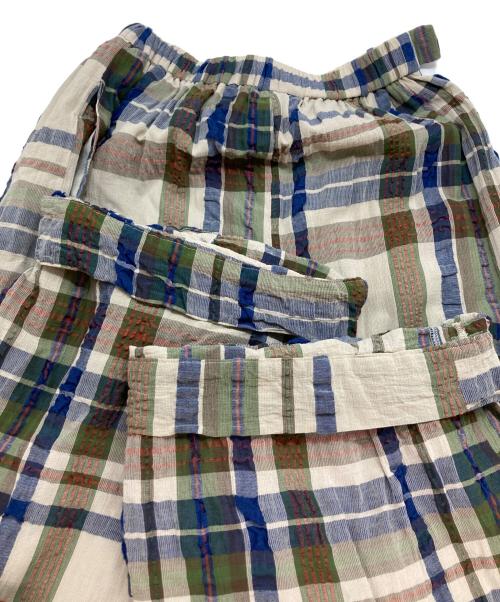 慈雨（ジウ）慈雨 (ジウ) チェック柄パンツ ブラウン サイズ:40の古着・服飾アイテム