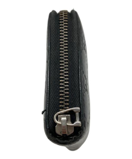 GUCCI（グッチ）GUCCI (グッチ) グッチシマラウンドジップウォレット ブラックの古着・服飾アイテム