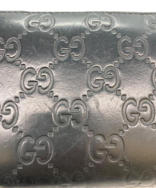 GUCCI（グッチ）GUCCI (グッチ) グッチシマラウンドジップウォレット ブラックの古着・服飾アイテム