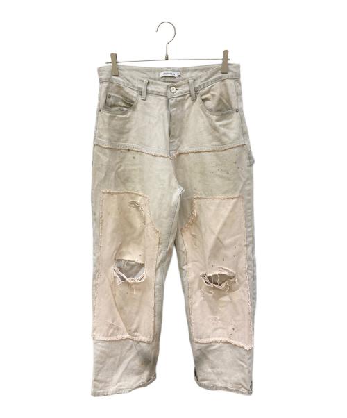 UNUSED.LAB（アンユーズドラブ）UNUSED.lab (アンユーズドラブ) ダブルニーパンツ アイボリー サイズ:Mの古着・服飾アイテム