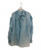 barbara palaバルバラパラ）の古着「シアーシャツ」｜スカイブルー