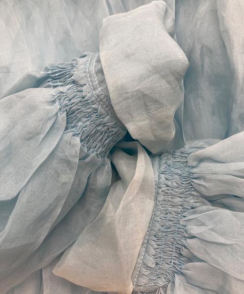 barbara pala（バルバラパラ）barbara pala (バルバラパラ) シアーシャツ スカイブルー サイズ:FREEの古着・服飾アイテム