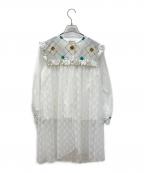 FUTATSUKUKURIフタツククリ）の古着「レースドッキングシャツ」｜ホワイト