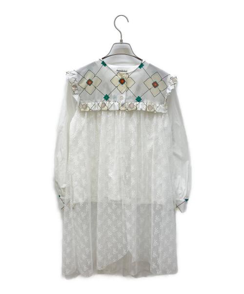 FUTATSUKUKURI（フタツククリ）FUTATSUKUKURI (フタツククリ) レースドッキングシャツ ホワイト サイズ:-の古着・服飾アイテム