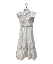 And Couture（アンドクチュール）の古着「コットンレースフリルシャツワンピース」｜ホワイト