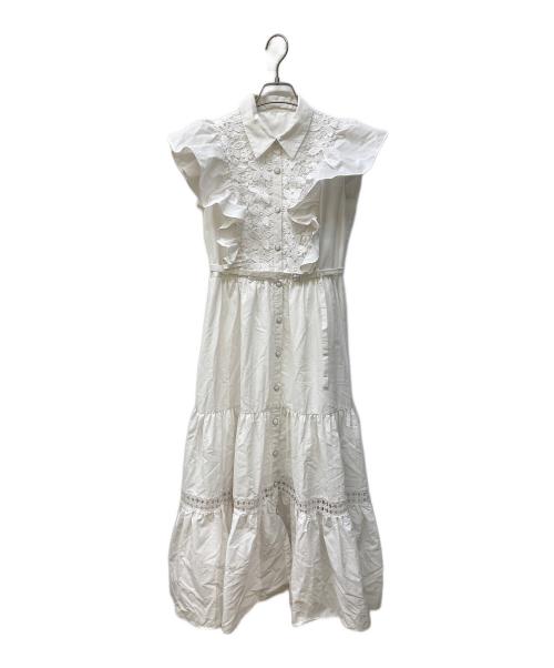 And Couture（アンドクチュール）And Couture (アンドクチュール) コットンレースフリルシャツワンピース ホワイト サイズ:FREEの古着・服飾アイテム