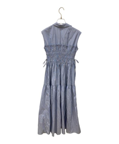 JILL BY JILLSTUART（ジル バイ ジルスチュアート）JILL BY JILLSTUART (ジル バイ ジルスチュアート) ウエストシャーリングストライプシャツワンピース スカイブルー サイズ:FREEの古着・服飾アイテム