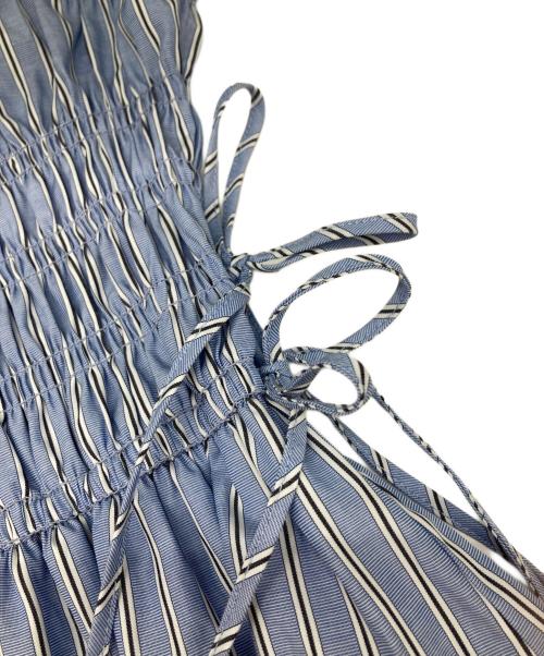 JILL BY JILLSTUART（ジル バイ ジルスチュアート）JILL BY JILLSTUART (ジル バイ ジルスチュアート) ウエストシャーリングストライプシャツワンピース スカイブルー サイズ:FREEの古着・服飾アイテム