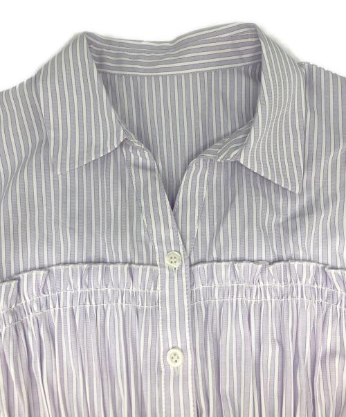 JILL BY JILLSTUART（ジル バイ ジルスチュアート）JILL BY JILLSTUART (ジル バイ ジルスチュアート) ウエストシャーリングストライプシャツワンピース ラベンダー サイズ:FREEの古着・服飾アイテム