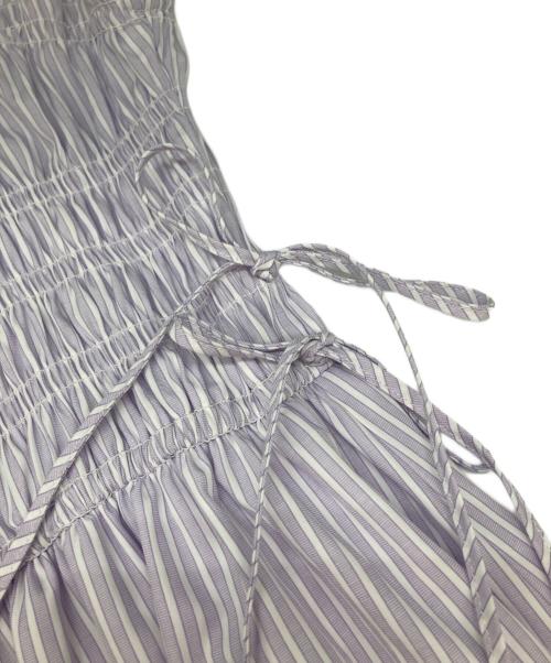 JILL BY JILLSTUART（ジル バイ ジルスチュアート）JILL BY JILLSTUART (ジル バイ ジルスチュアート) ウエストシャーリングストライプシャツワンピース ラベンダー サイズ:FREEの古着・服飾アイテム