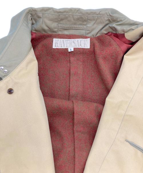 HAVERSACK（ハバーサック）HAVERSACK (ハバーサック) 比翼ステンカラーコート カーキ/玉虫色 サイズ:L 未使用品の古着・服飾アイテム